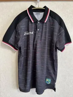 ★美品★ATHLETA ポロシャツ M ブラック/グレー