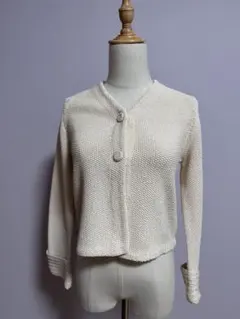 シビラ　アイボリー ニットカーディガン 長袖　サイズM