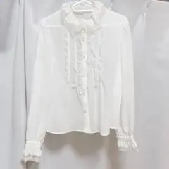 MILK ホワイト フリル 長袖 ブラウスのサムネイル