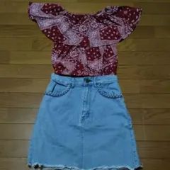 GUデニムスカート&トップス