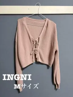 【INGNI】Vネック2つリボンニットカーディガン