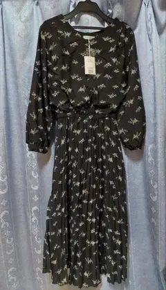 natural couture 長袖ひざ丈ワンピース Fサイズ