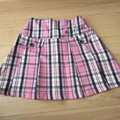 ALEX GIRL ピンクチェック プリーツスカート