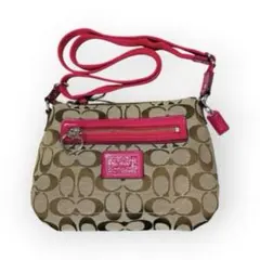 極美品COACH コーチ ポピー ショルダーバッグ シグネチャー キャンバスのサムネイル