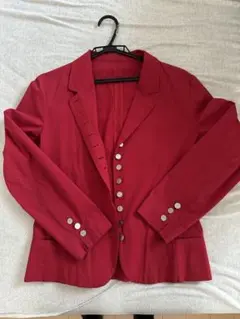 赤 テーラードジャケット