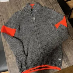 【極美品】ディーゼル　メンズ　グレー　オレンジ　ニットセーターハイネックのサムネイル