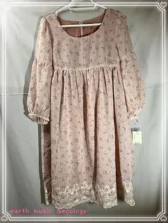 黒うさこんぶ様専用earth music&ecology 花柄7分袖ワンピース