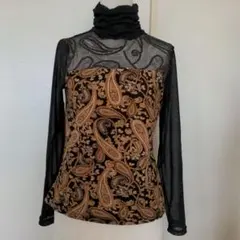 キリトさん取り引き中　ペイズリー柄 ハイネック ダンスレッスンウェアＭ