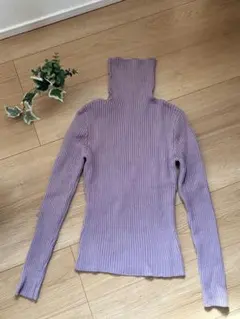 GRL パープル リブ編み ハイネックセーター