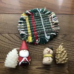 クリスマス　コースター　キャンドル　サンタ　雪だるま　置物