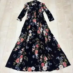 ZARA フラワープリント ロングワンピース XS