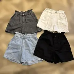 GU ハーフパンツ 4点（ブラック、ホワイト、ブルーデニム、グレーデニム)