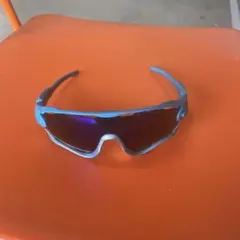 オークリー風　スポーツサングラス 青
