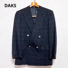 ダックス DAKS ジャケット ブレザー ダブル チェック 金ボタン 背抜きのサムネイル
