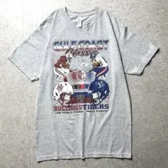 アメリカ古着 カレッジ アメフト スポーツ イラスト アメカジ グレー M