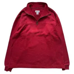 00's Carhartt 刺繍ロゴ ハーフジップ スウェット レッド