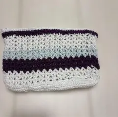 かぎ針編み ストライプポーチハンドメイド