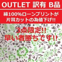 ⛔３点限定⛔＜３ｍ＞訳有⛔Ｂ品⛔アウトレット⛔綿ローンプリント＊runpo＊Ｃ