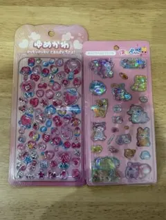 ぷくぷくキャンディーシール、オーロラドロップシール2枚セット
