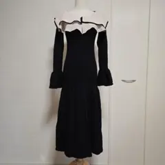 【dazzlin】レイヤードパイピングニットワンピース