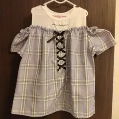 ラベンダー肩出しシャツ　１５０センチ