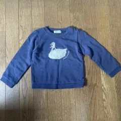 Noeil aime BeBe アヒル刺繍 ネイビー トレーナースウェット100