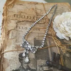 ヴィンテージ風クリスタルネックレス☆子供のアクセサリーとしても！