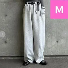 【美品 1回着用】しまむら aya Dカン付 カーブパンツ グレー Mサイズ