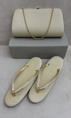 和装用 草履バッグセット ゴールド系 上品 23cm