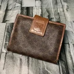 CELINE セリーヌ　マカダム 二つ折り財布 がま口 ブラウン