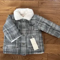 【新品、未使用】petitmain リバーシブルボアジャケット　90サイズ