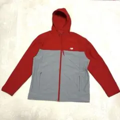 【美品】ニューバランス ウィンドブレーカー ナイロンジャケット 赤×グレー XL
