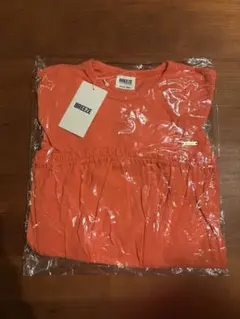 【新品】BREEZE 赤に近いオレンジ ペプラムロングTシャツ サイズ100