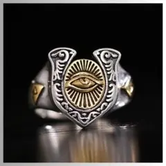 ゴールデンアイ リング ゴールド ホースシュー 馬蹄 S925 刻印