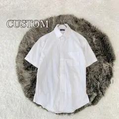 ●美品CUSTOM ビジネスフォーマル半袖シャツ（M首周り39）白清潔感オフィス