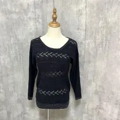 pourlafrime 透かし編み　幾何学編み　袖長さ調整可能　ニット　セーター