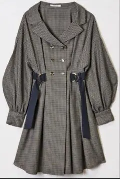 REDYAZEL チェックダブルボタンミニシャツワンピース レディアゼル