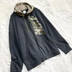 ナイキ ジップアップパーカー DRI-FIT 迷彩 カモフラ チャコール S