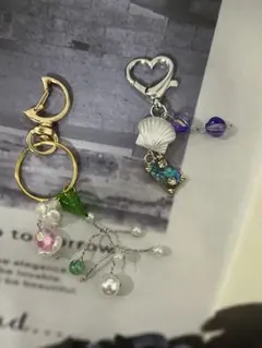 【ハンドメイド】 チャーム、キーホルダー　２個セット