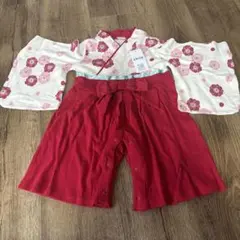 新品 タグ付 キッズ 女の子 袴 ロンパース お食い初め ひな祭り 80cm