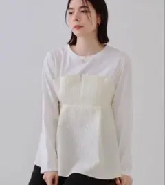 OPAQUE.CLIP ジャカードビスチェドッキングトップス