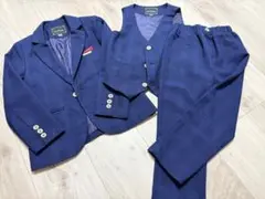紺色　フォーマル　スーツ　セットアップ　3点セット