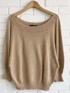 ガリャルダガランテネイビー　ドルマン　7分袖　春ニット　ゆるニット　日本製