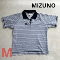 再値下げMizuno ストライプ 半袖ポロシャツ M レディース