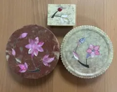 インドの工芸品　小物入れ　3点