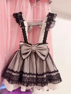 LIZLISA リズリサ メイドライクサスペンダー付スカート ピンク - メルカリ