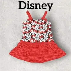 Disney キッズ水着 ミニーちゃん ワンピース水着 (130)レッド ドット
