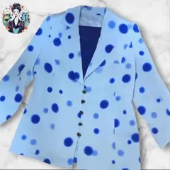 80s 90s 肩パッド ヴィンテージ ジャケット 水玉 ハート型ボタン L相当のサムネイル