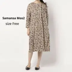 ☆ Samansa Mos2 サマンサモスモス　釦いっぱい　小花柄　ワンピース