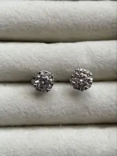 モアサナイト 雪花ピアス 0.5ct